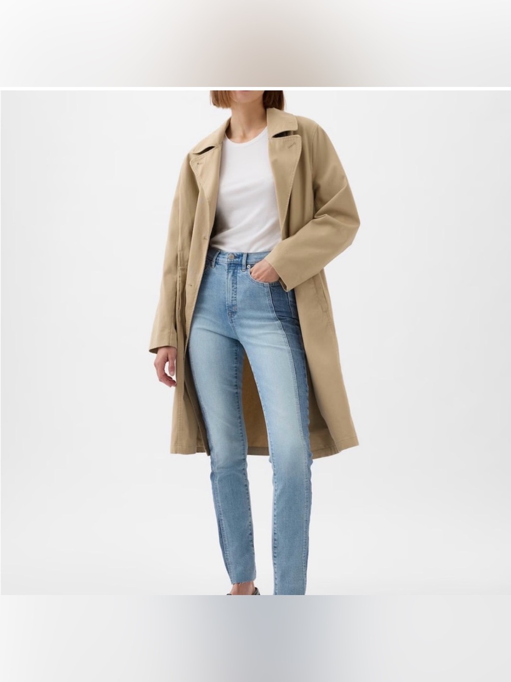 gap vintage slim high rise jeans patchwork 2 tone